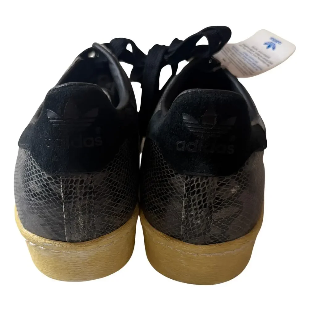Adidas Superstar 80s Snake Skin Black White Gold Shell Toe Mens Size 11 New - Picture 4 of 11